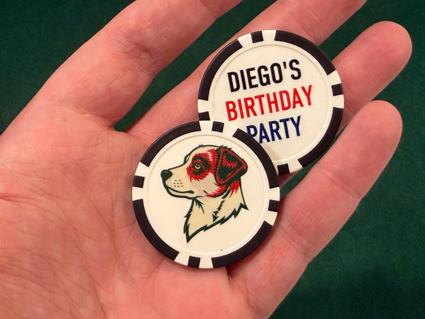 Custom UV Direct Printed Full Color Poker Chips – Personalize With Your Logo, Text, or Photo (8-Stripe)