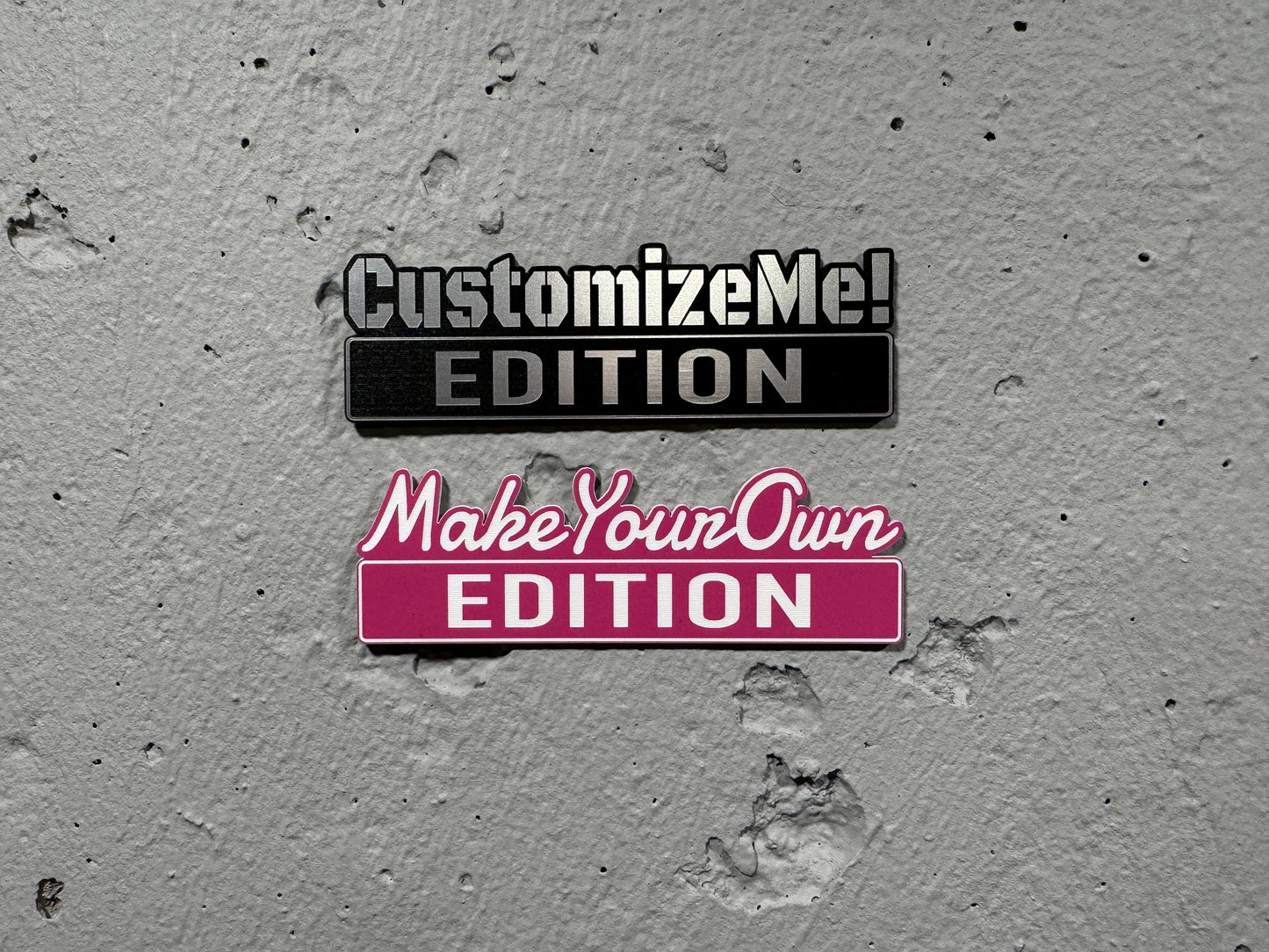 Custom EDITION Badge - Personalizable & Laser Cut with Car-Safe Adhesive