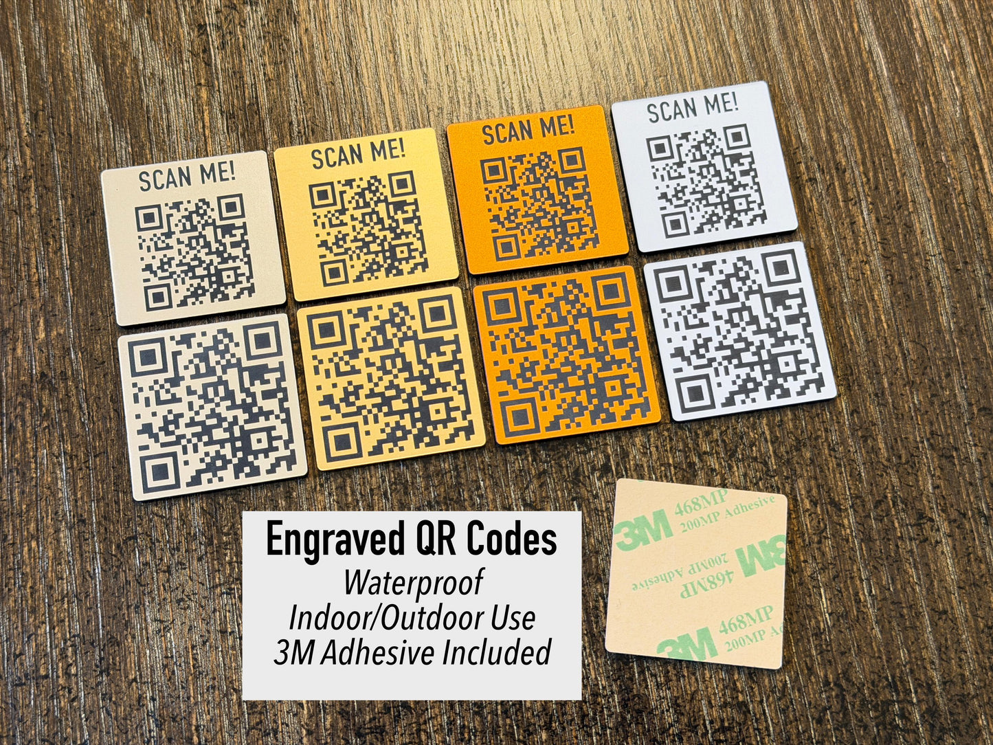 Engraved QR Code Peel and Stick – Business, WiFi, Website Customization