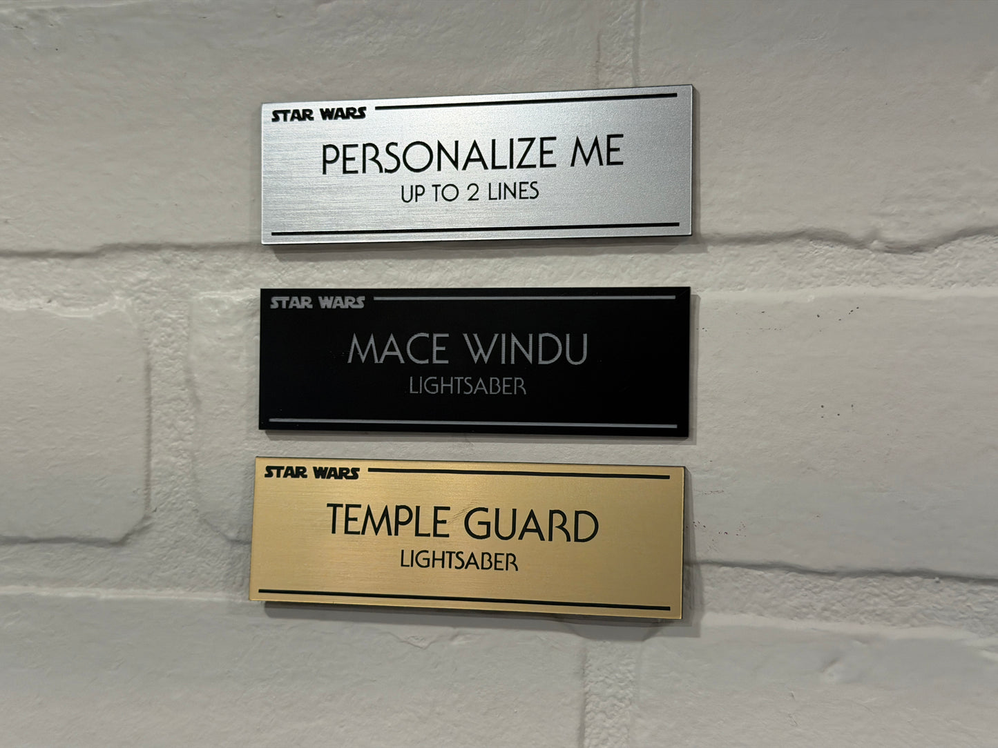 Name Plate for Lightsaber & Prop Display (Medium)