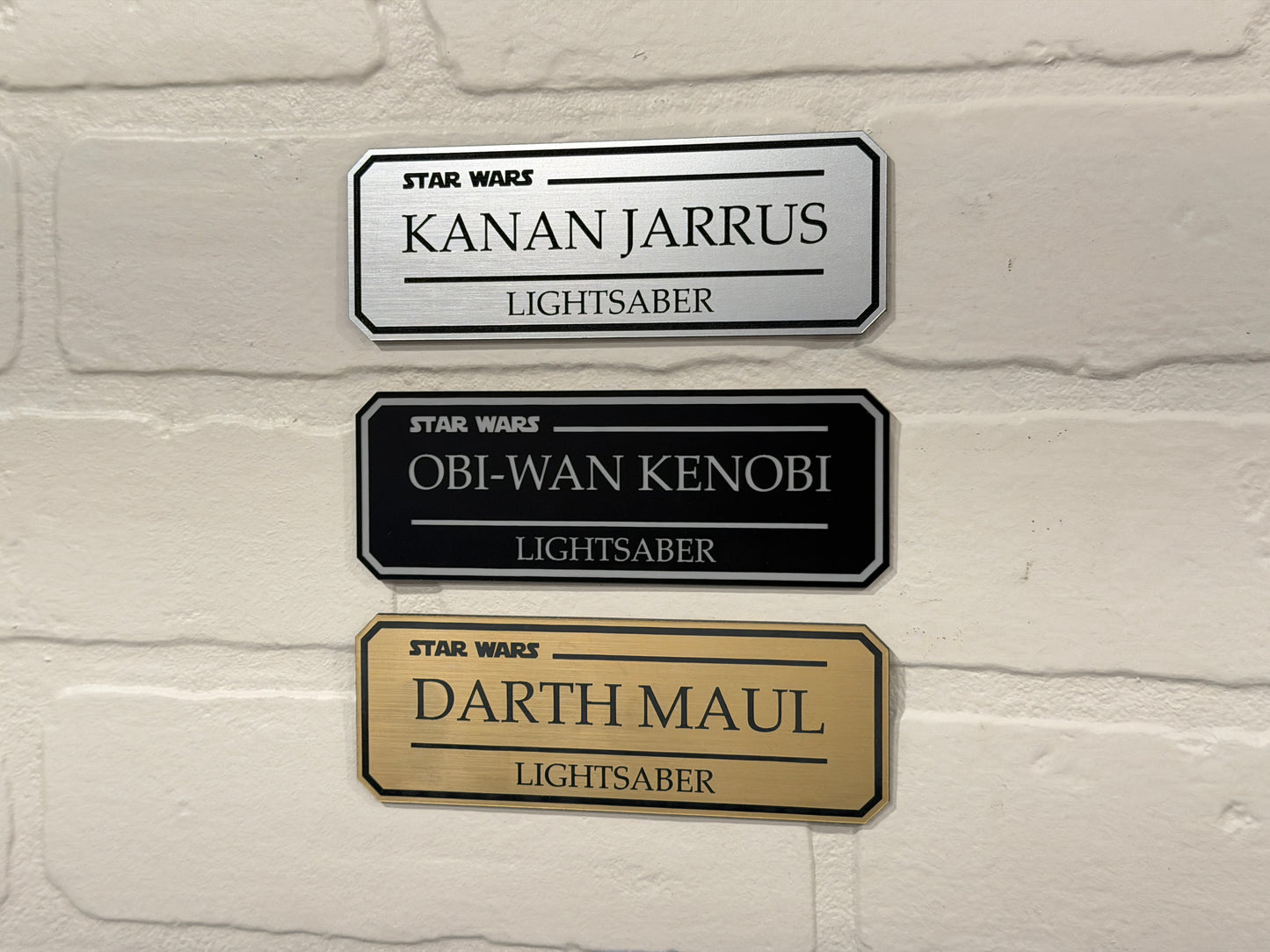 Name Plate for Lightsaber & Prop Display (Large)