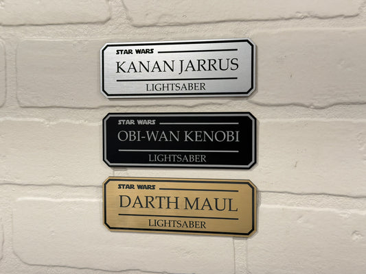 Name Plate for Lightsaber & Prop Display (Large)
