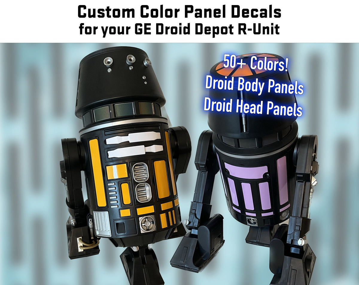 Custom droid panel stickers for R-unit droid