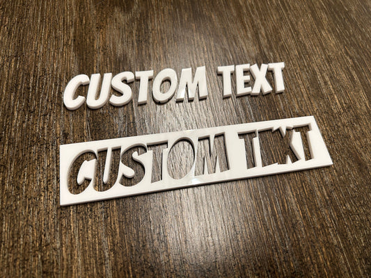 Custom car name emblem in comicbook style font