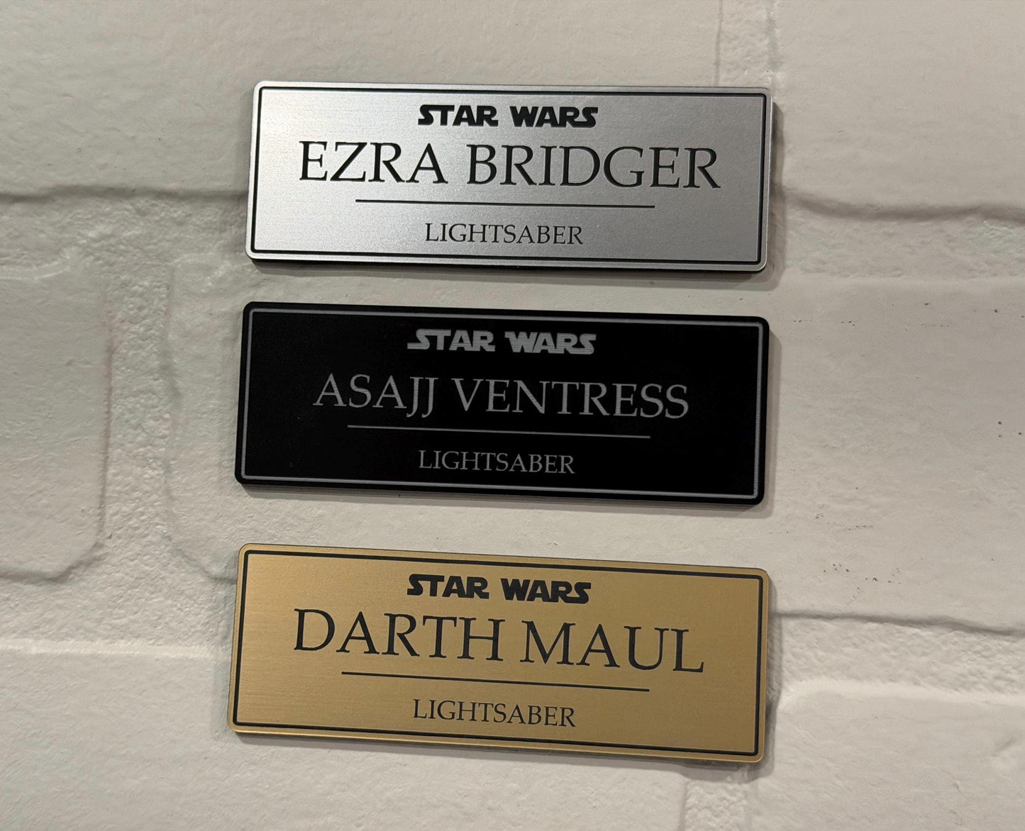 Name Plate for Lightsaber & Prop Display (Small)