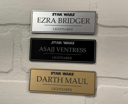 Name Plate for Lightsaber & Prop Display (Small)