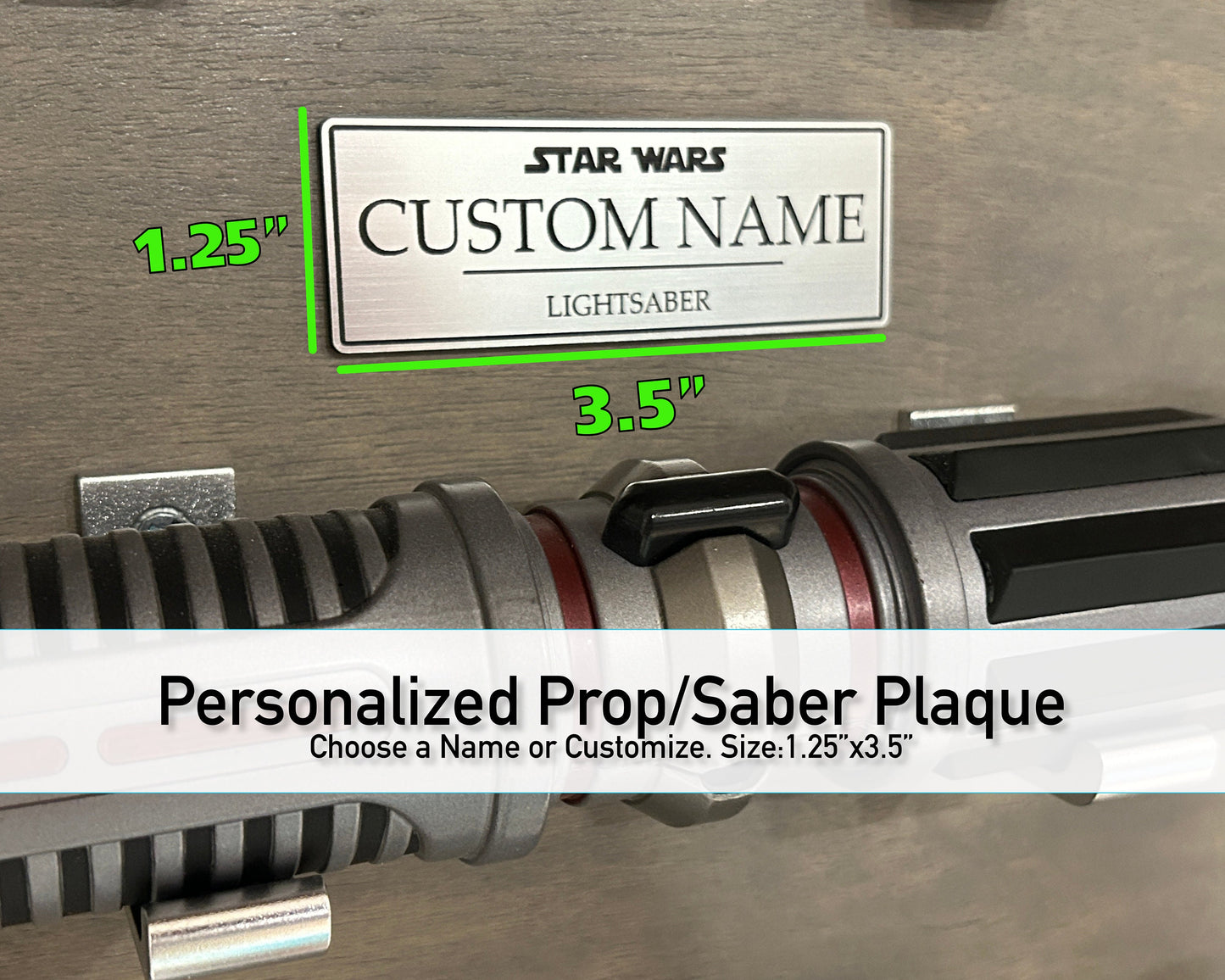 Name Plate for Lightsaber & Prop Display (Small)
