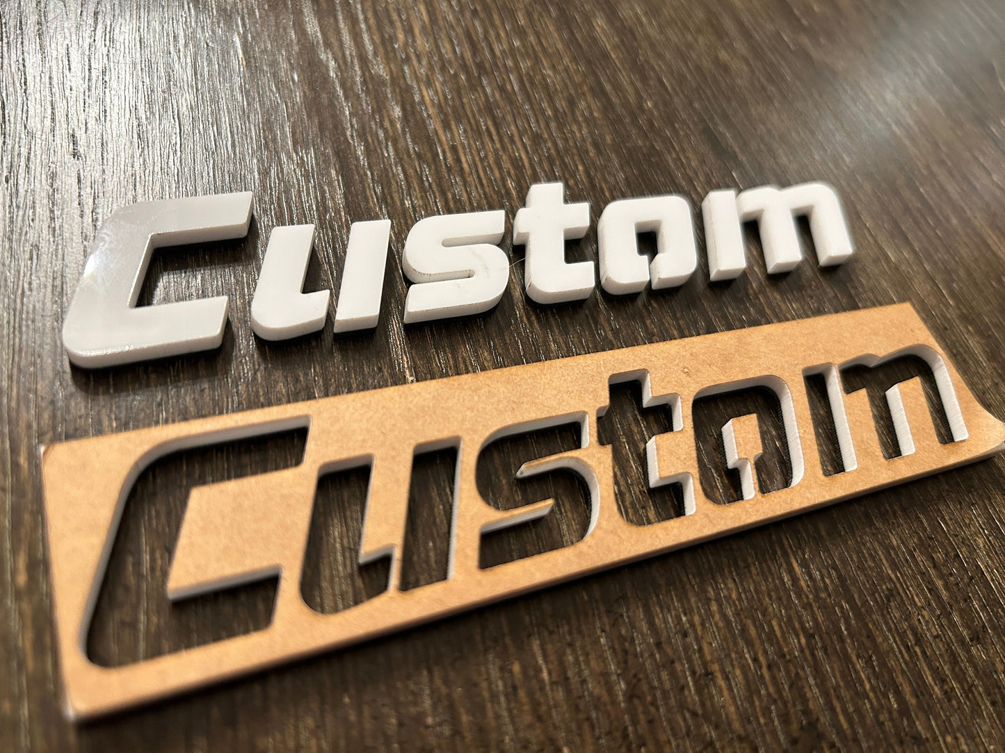 Custom Car Name Emblem: Stencil Font, Peel & Stick