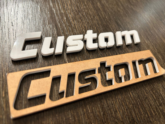 Custom Car Name Emblem: Stencil Font, Peel & Stick